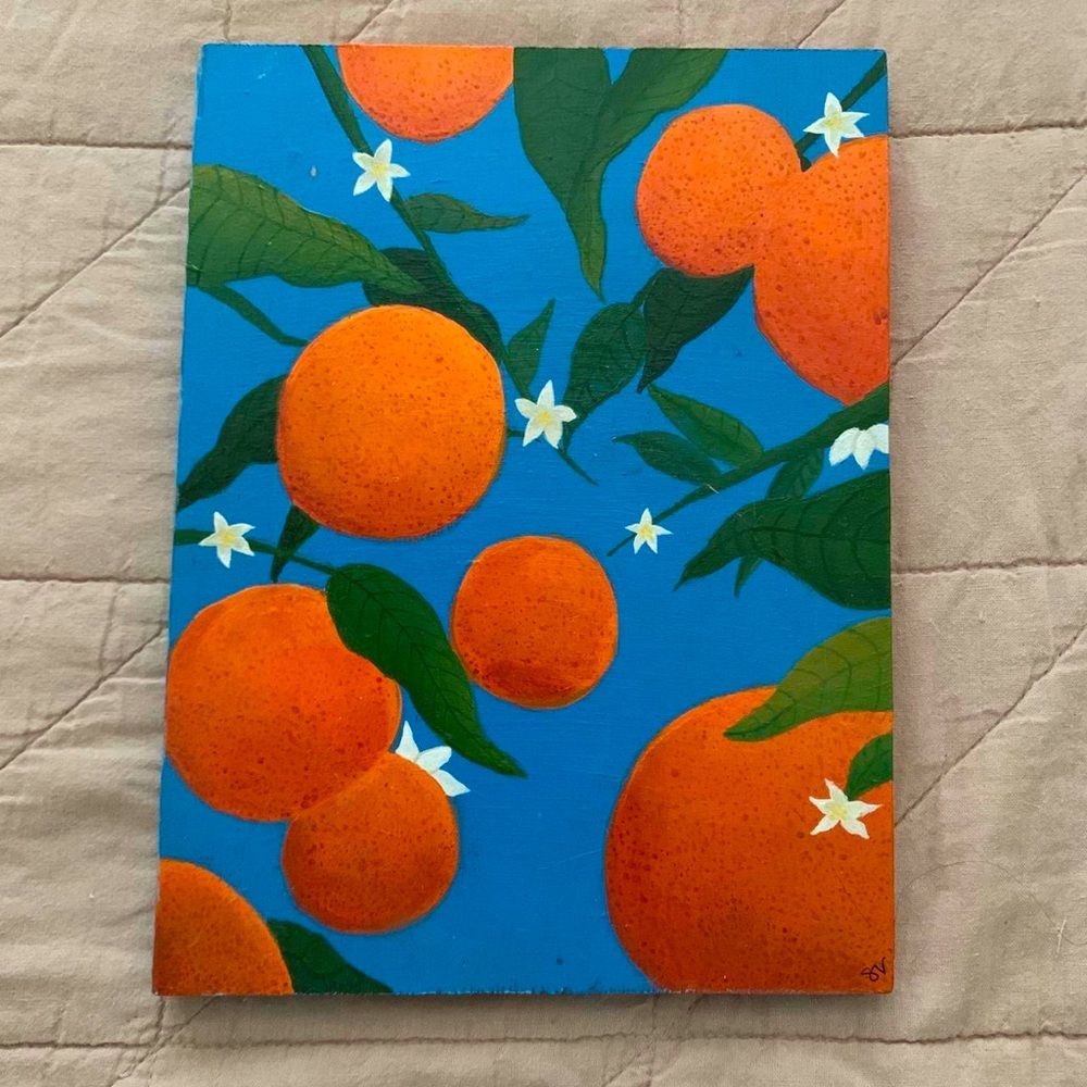 Original Orange Blossom Citrus Tree Painting